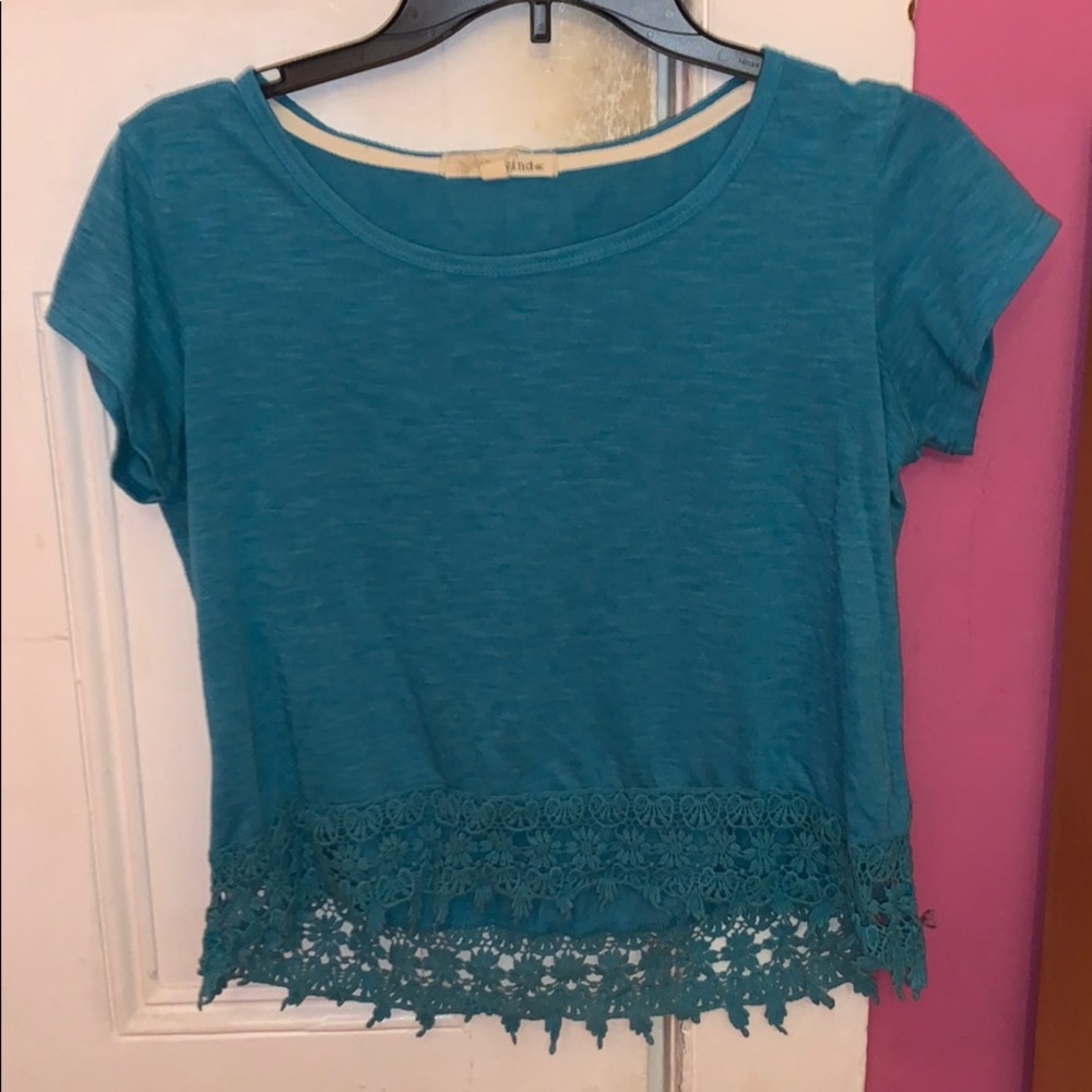 blue lace shirt